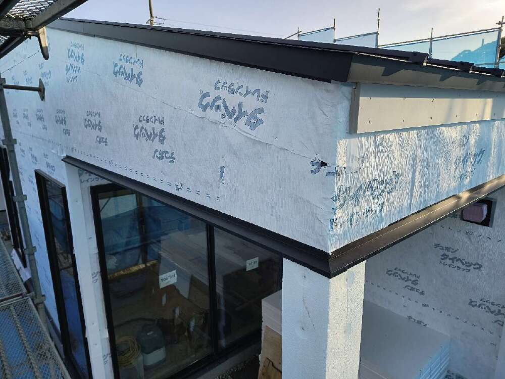 オーバーハング水切り施工