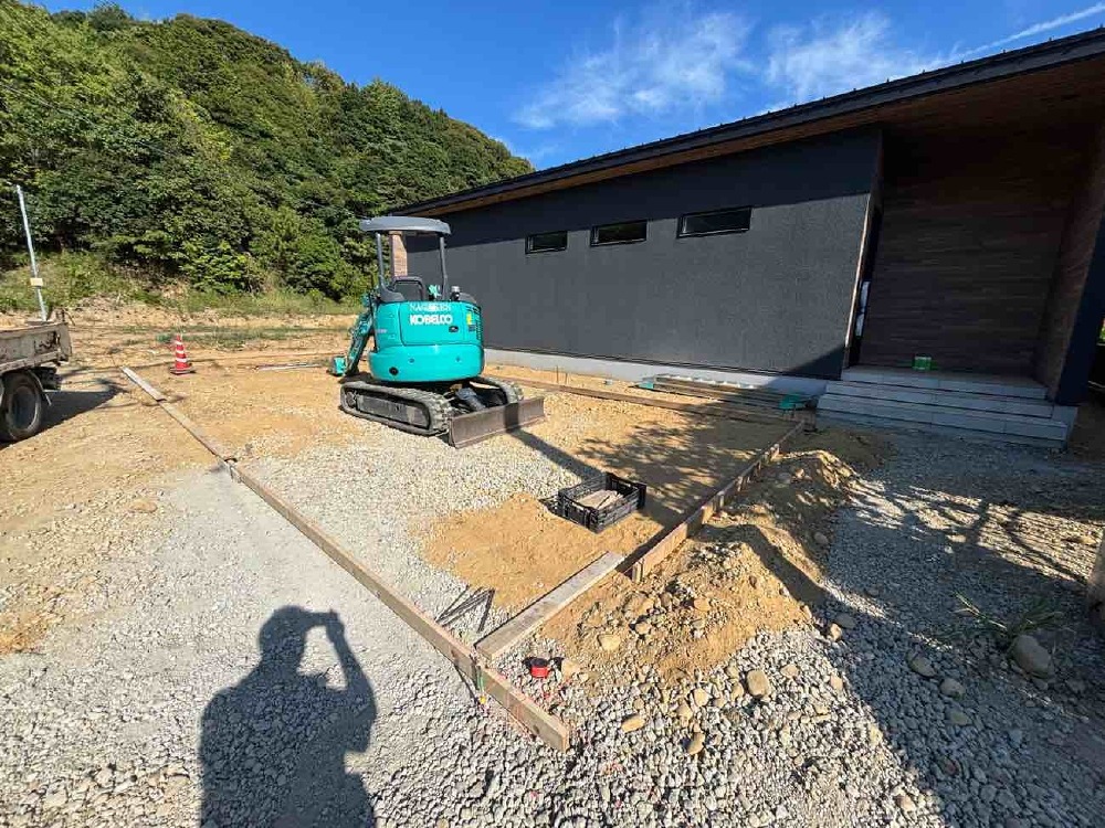 外構工事途中