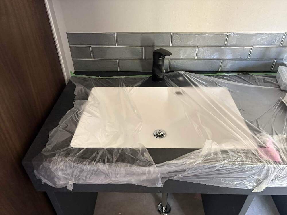 器具付け、通水完了