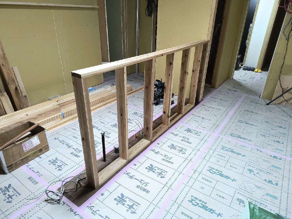 キッチン腰壁下地