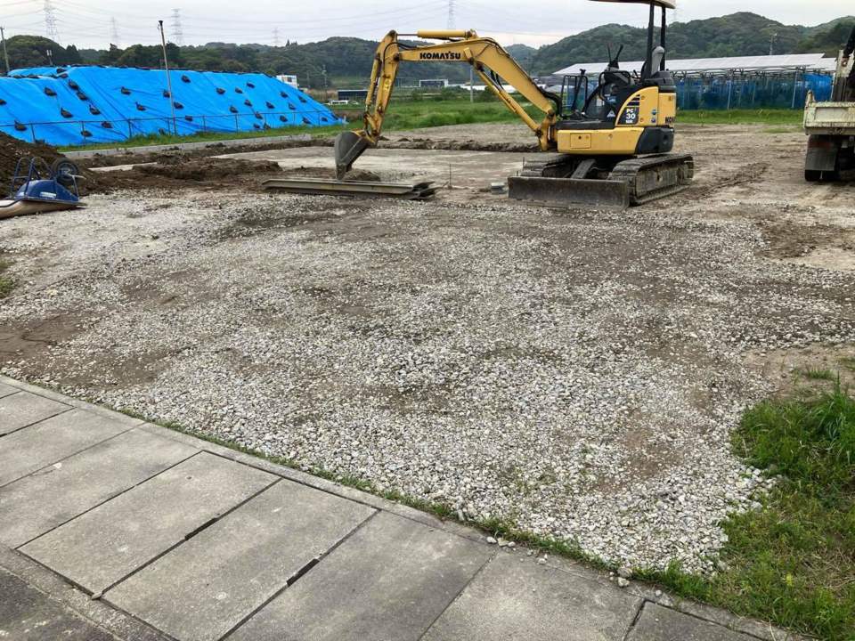 進入口ＲＣ砕石養生完了
