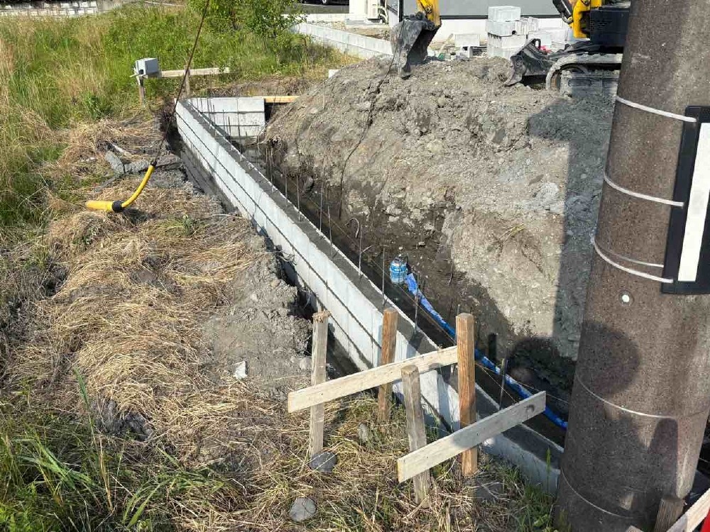 ブロック積途中