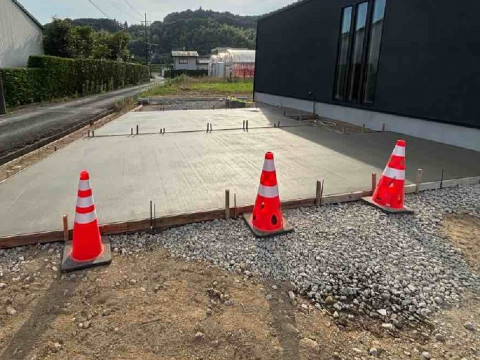 土間コンクリート1回目打設完了