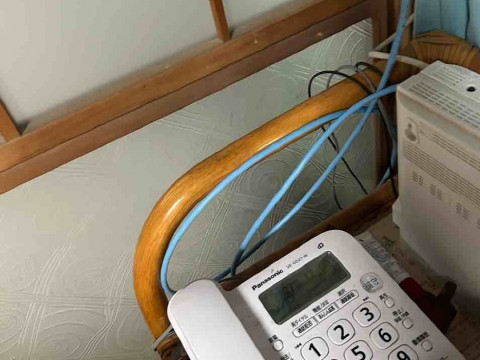 有線LANケーブル仮設工事 Wi-Fi接続確認完了