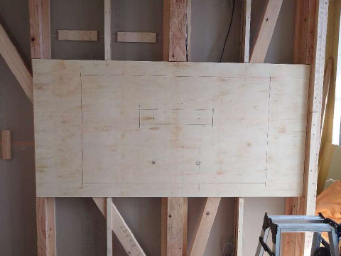 リビングふかし壁下地