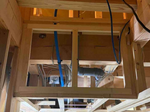 洗面下地　フロアの施工