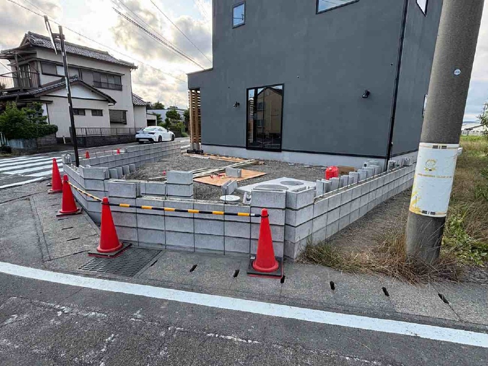 ブロック積途中