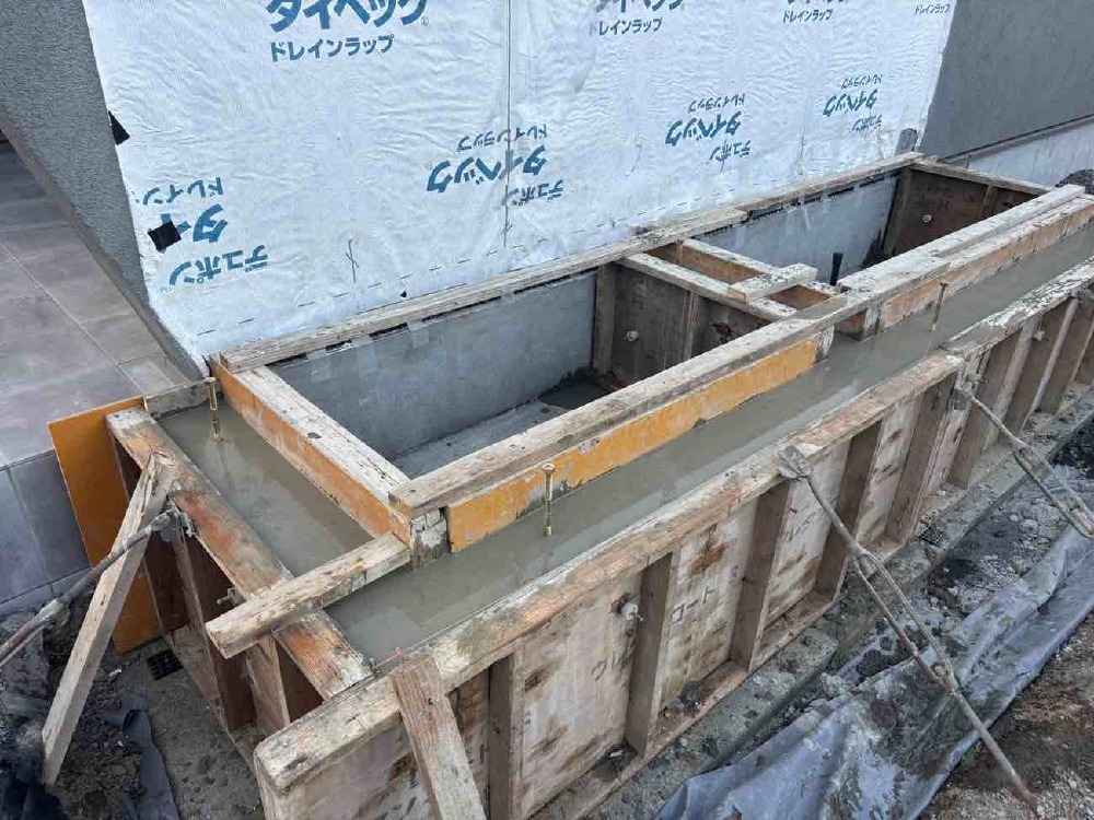 立ち上がり型枠、打設完了