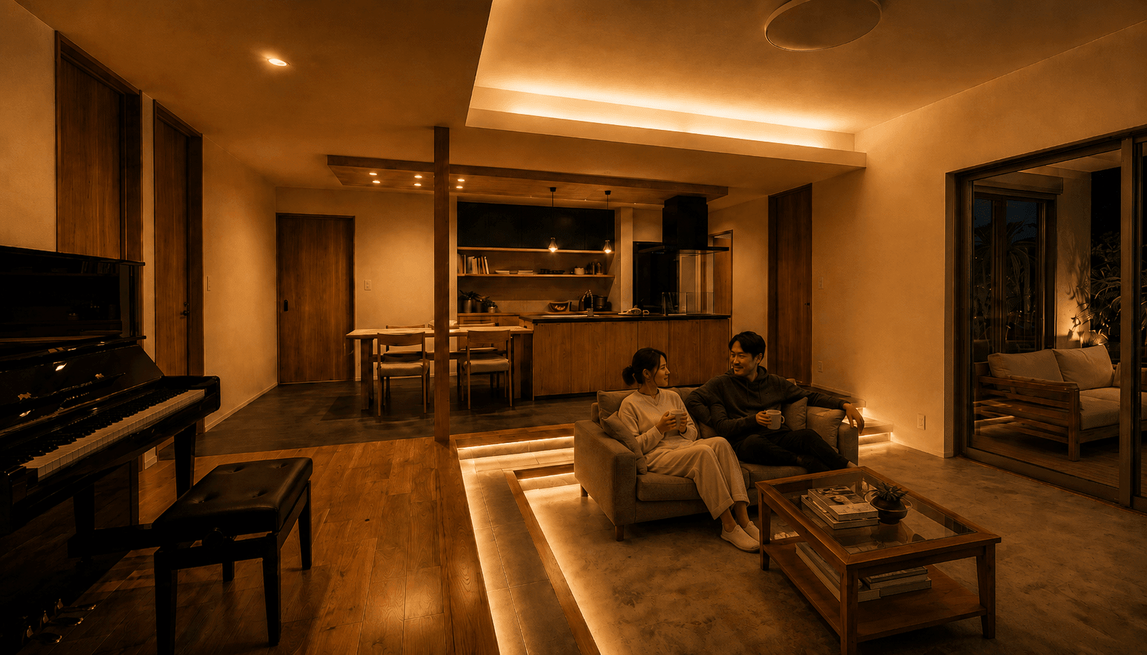 快適な性能を備えた平屋のリビング